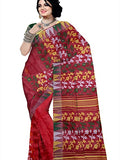 Pradip Fabrics Ethnic Women's Tant Jamdani Red Color Mina Par Saree