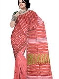 Pradip Fabrics Ethnic Women's Tant jamdani  Orange Color Saree
