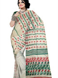 Pradip Fabrics Ethnic Women's Tant jamdani Cream Color Saree