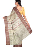 Pradip Fabrics Woven Tant Cotton White Saree