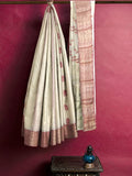 Pradip Fabrics Woven Tant Cotton White Saree
