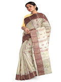 Pradip Fabrics Woven Tant Cotton White Saree