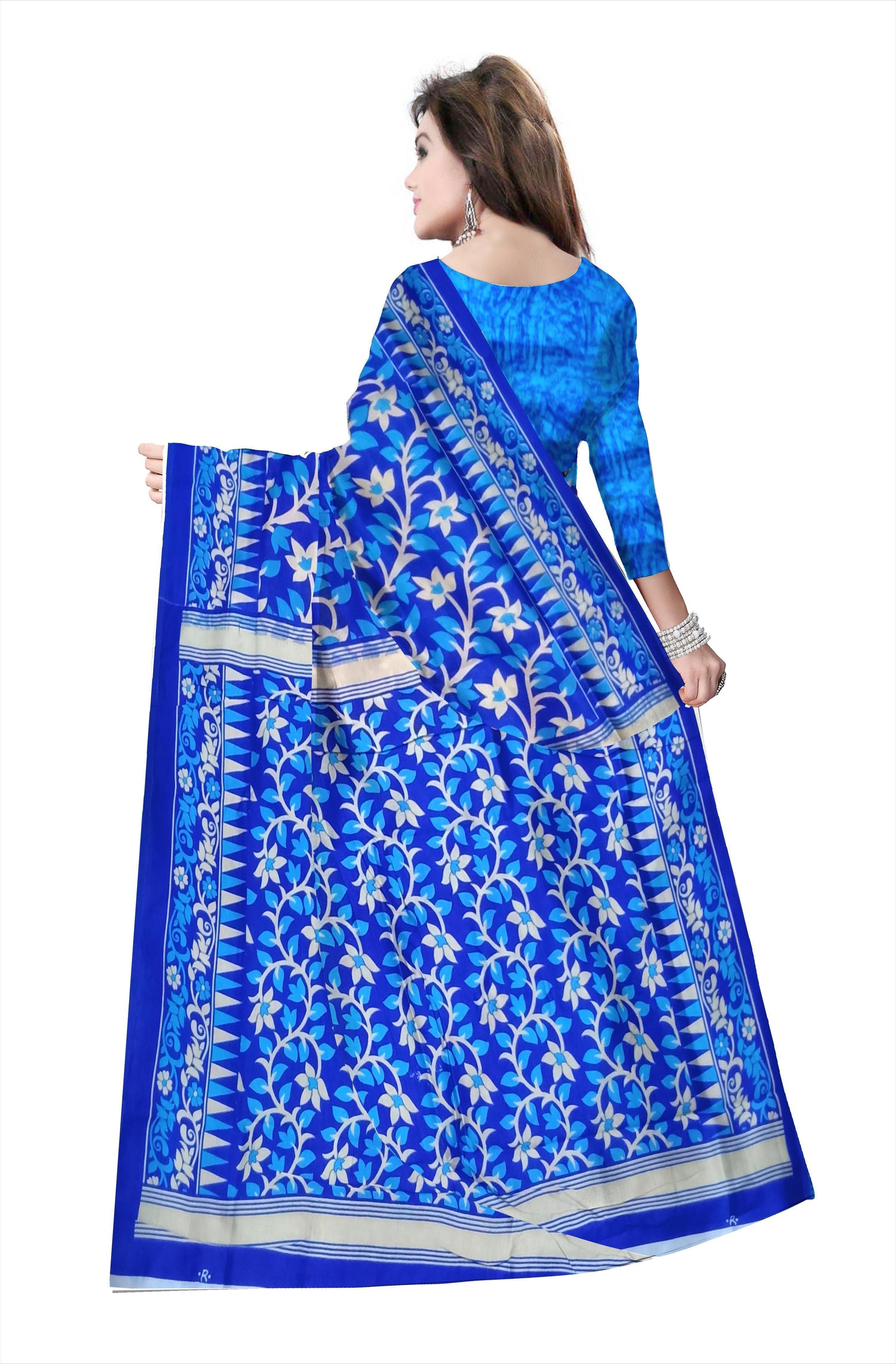 pradip fabrics saree blue maroon colour
