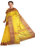 Pradip Fabrics Woven Tant Cotton Yellow Saree