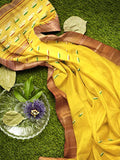 Pradip Fabrics Woven Tant Cotton Yellow Saree