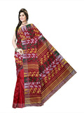 Pradip Fabrics Ethnic Women's Tant Jamdani Red Color Mina Par Saree