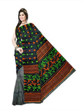 Pradip Fabrics Ethnic Women's Tant jamdani Black Color Saree