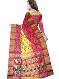 Pradip Fabrics Woven Tant Silk Yellow & Red Color Saree