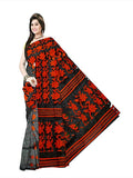 Pradip Fabrics Ethnic Women's Cotton Tant Black Color Saree