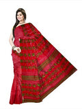 Pradip Fabrics Ethnic Women's Tant Jamdani Red And Green Color Saree