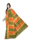 Pradip Fabrics Ethnic Women's Tant jamdani Mustard Color Saree