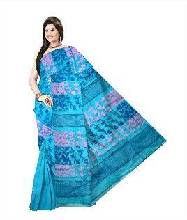 Pradip Fabrics Ethnic Women's Tant jamdani Sky Color Saree