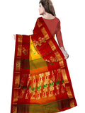 Pradip Fabrics Ethnic Women's Tant Silk White and Red Color Baluchuri Saree