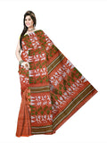 Pradip Fabrics Ethnic Women's Tant jamdani Orange Color Saree