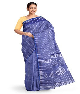 pradip fabrics tant blue saree