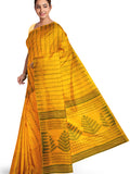 pradip fabrics yellow jamdani saree