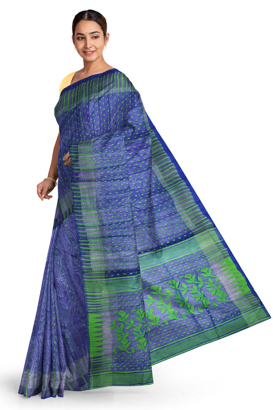 Pradip Fabrics Blue Color Tant Silk Blend Saree