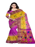 Pradip Fabrics Woven Tant Silk cream & maroon Color Saree