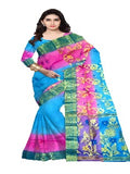 Pradip Fabrics Woven Tant Silk cream & maroon Color Saree