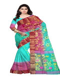 Pradip Fabrics Woven Tant Silk cream & maroon Color Saree