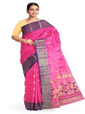 Pradip Fabrics Woven Tant Cotton Pink Saree