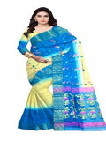 Pradip Fabrics Woven Tant Silk Yellow & Red Color Small Boat And Flower Buti Work Saree