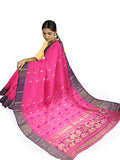 Pradip Fabrics Woven Tant Cotton Pink Saree