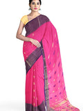 Pradip Fabrics Woven Tant Cotton Pink Saree