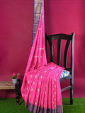Pradip Fabrics Woven Tant Cotton Pink Saree