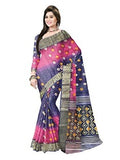 pradip fabrics pink and blue saree