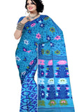 pradip fabrics pure cotton blue saree