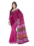 Pradip Fabrics Ethnic Women's Tant Cotton Silk Gap Dhakai Jamdani Purple Color Saree