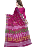 Pradip Fabrics Ethnic Women's Tant Cotton Silk Gap Dhakai Jamdani Purple Color Saree