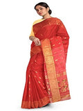 Pradip Fabrics Woven Tant Cotton Red Saree