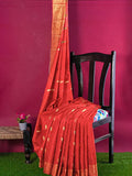 Pradip Fabrics Woven Tant Cotton Red Saree
