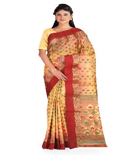 Yellow and Red color Saree
