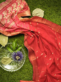 Pradip Fabrics Woven Tant Cotton Red Saree