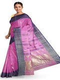 Pradip Fabrics Woven Tant Cotton Pink Saree