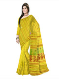 Pradip Fabrics Ethnic Women's Tant  Yellow Color Jamdani Saree