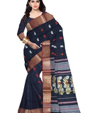 Pradip Fabrics Ethnic Women's Tant Cotton Black color Saree