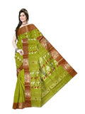 Pradip Fabrics Ethnic Women's Tant Cotton Olive Blue Color Saree