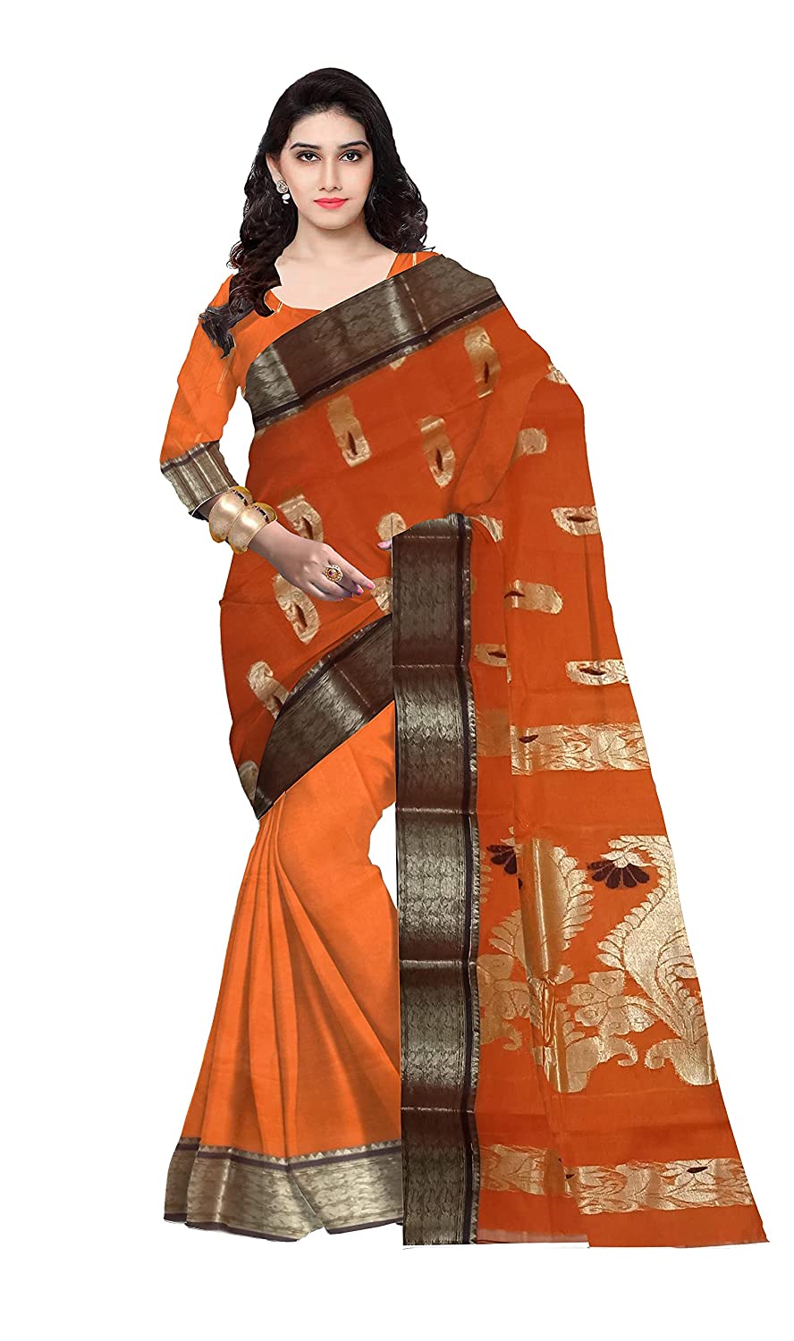 Pradip Fabrics Ethnic Women's Tant Cotton Silk Maroon color Saree