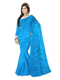 Pradip Fabrics Woven Tant Silk Gap Dhakai Jamdani Sky Blue Saree