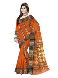 Pradip Fabrics Woven Tant Cotton Silk Orange Color Saree