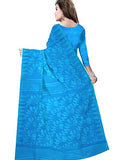 Pradip Fabrics Woven Tant Silk Gap Dhakai Jamdani Sky Blue Saree
