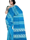Pradip Fabrics Ethnic Women's Cotton Tant Gap Jamdani Sky Blue Color Saree