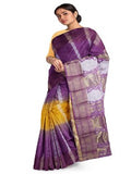 Pradip Fabrics Yellow and Purple Tant Silk Blend Saree