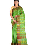 Pradip Fabrics Ethnic Women's Tant Jamdani Green Color Saree