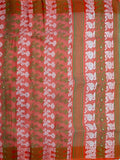 Pradip Fabrics Ethnic Women's Cotton Tant Cotton Light Orange Color Saree