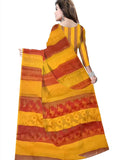 Pradip Fabrics Ethnic Women's Cotton Tant Gap Jamdani Red Color Saree